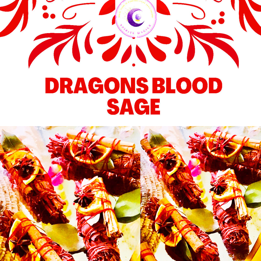 Dragons Blood Sage - Red Sage Smudge - Protection - Smudge Sticks - Wands - White Sage Smudge - Negativity Removal - Incense - Herbs - Tarot - Spirits Magick