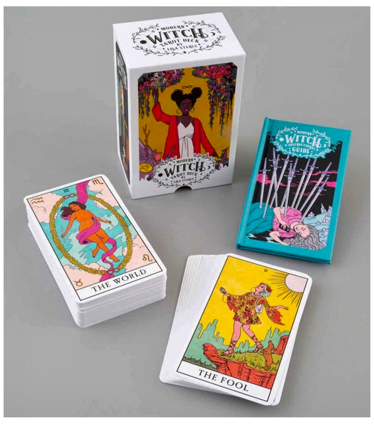 Modern Witch Tarot Deck by Lisa Sterle and Vita Ayala (The Version That Includes BEAUTIFUL INTERPRETATIONAL BOOK!) & TWO BONUS CARDS!! - Spirits Magick