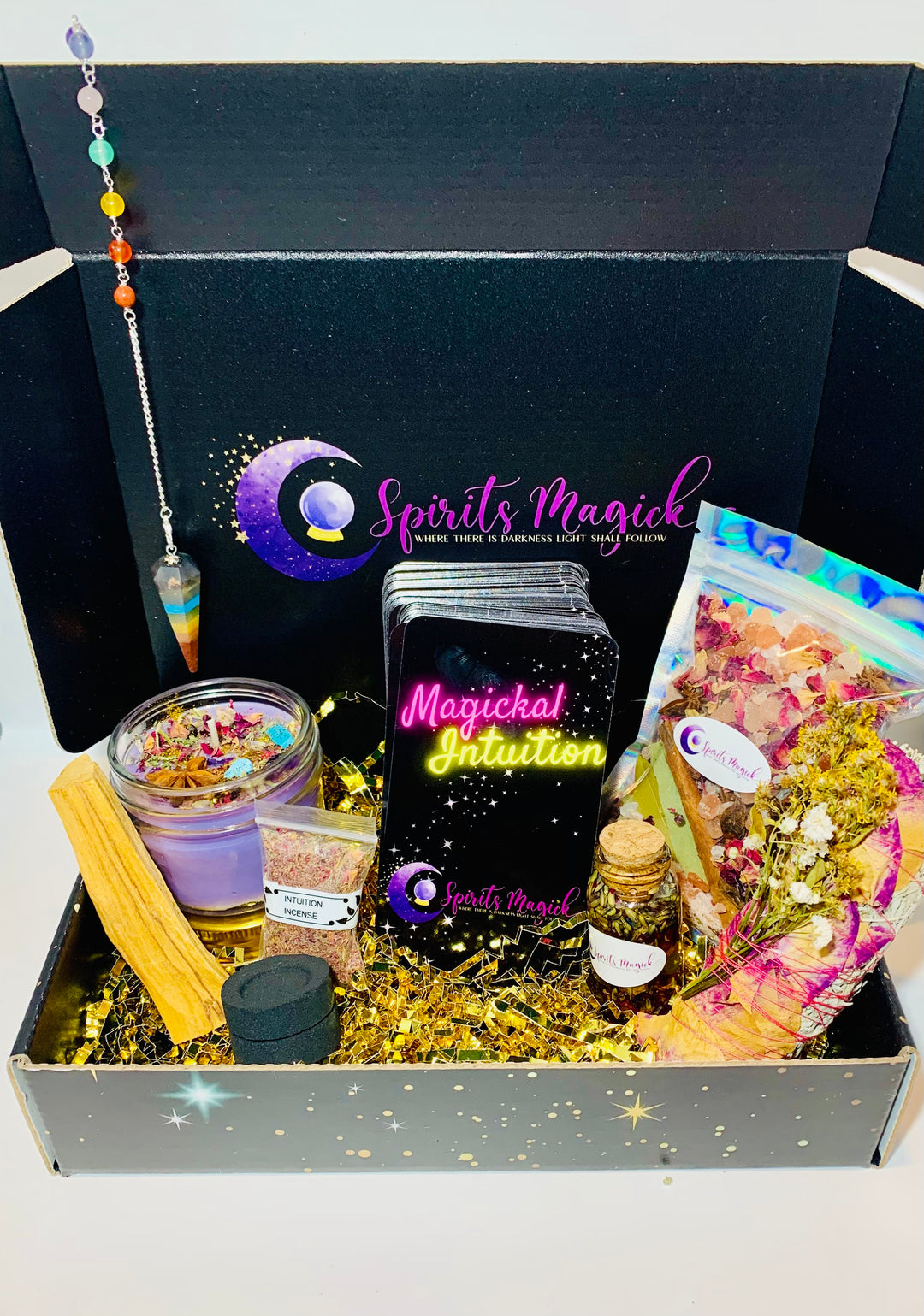 Magickal Intuition Box - Oracle Deck - Tarot Box Starter Kit - Baby Witch - Gift Set - Witch Box - Beginner Deck - Sage - Witch Kit - Witch - Spirits Magick