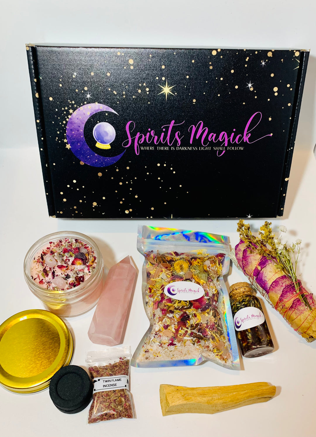 Magickal Intuition Box: TWIN FLAME EDITION - TWIN FLAME Oracle Deck - Tarot Box Starter Kit - Baby Witch - Gift Set - Witch Box - Sage - Witch Kit - Witch - Spirits Magick