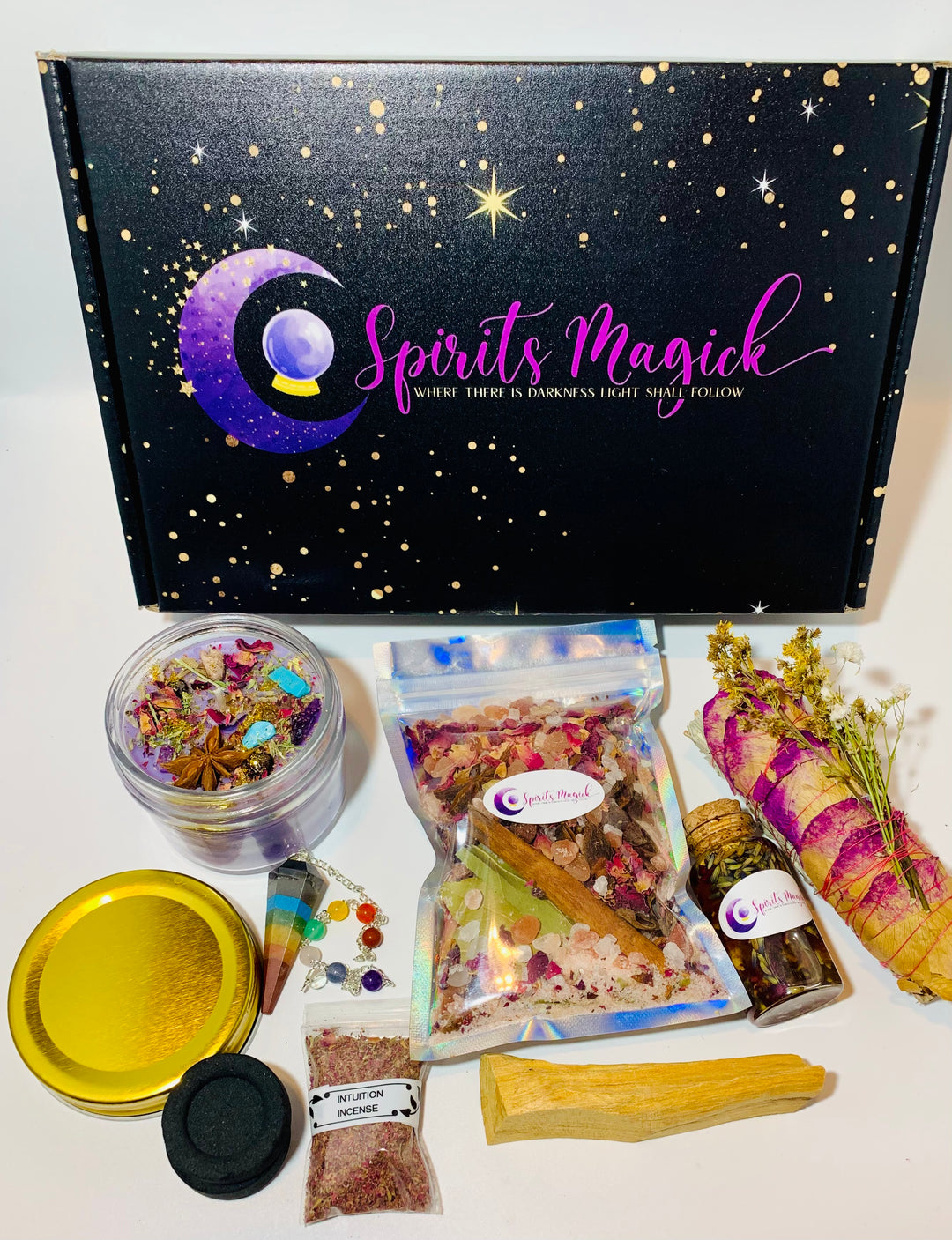 Magickal Intuition Box: INTUITION EDITION - Oracle Deck - Tarot Box Starter Kit - Baby Witch - Gift Set - Witch Box - Beginner Deck - Sage - Witch Kit - Witch - Spirits Magick